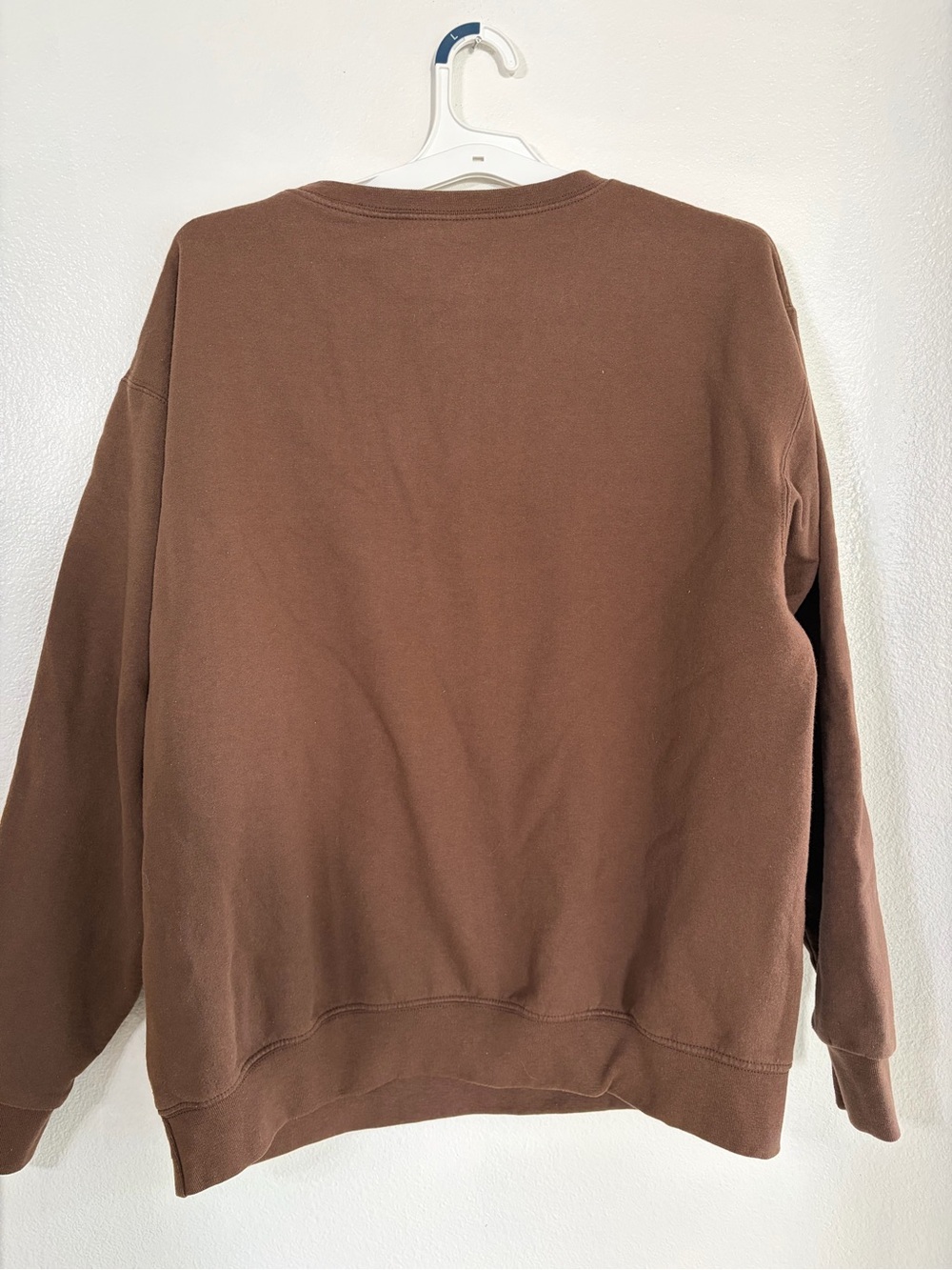 Stay Home Club Brown Collegiate Graphic Sweatshirt Womens L Oversized Crewneck - Picture 4 of 4